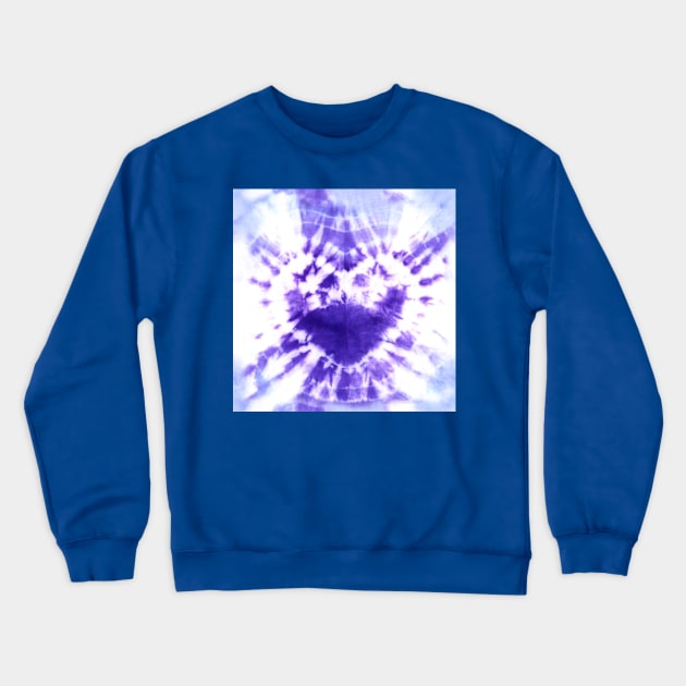 Tie-Dye Purple Heart Crewneck Sweatshirt by Carolina Díaz